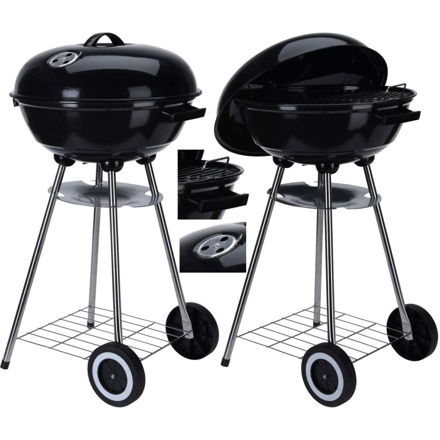 Grill ogrodowy kulisty REX stalowy śr. 46 cm